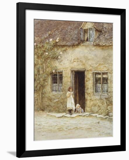 At the Cottage Door-Helen Allingham-Framed Giclee Print