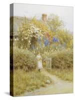 At the Cottage Gate-Helen Allingham-Stretched Canvas