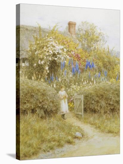 At the Cottage Gate-Helen Allingham-Stretched Canvas