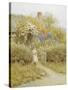 At the Cottage Gate-Helen Allingham-Stretched Canvas