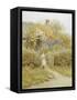 At the Cottage Gate-Helen Allingham-Framed Stretched Canvas