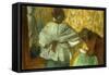 At the Couturiere, the Fitting-Edgar Degas-Framed Stretched Canvas