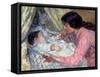 At the Cradle-Nikolai Alexandrovich Tarkhov-Framed Stretched Canvas