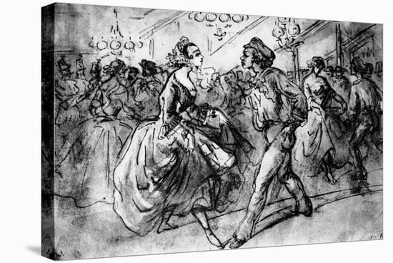 At the Dance, 19th Century-Constantin Guys-Stretched Canvas