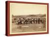 At the Dance. Part of the 8th U.S. Cavalry and 3rd Infantry at the Great Indian Grass Dance on Rese-null-Stretched Canvas