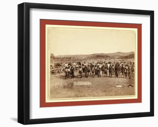 At the Dance. Part of the 8th U.S. Cavalry and 3rd Infantry at the Great Indian Grass Dance on Rese-null-Framed Giclee Print