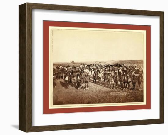 At the Dance. Part of the 8th U.S. Cavalry and 3rd Infantry at the Great Indian Grass Dance on Rese-null-Framed Giclee Print