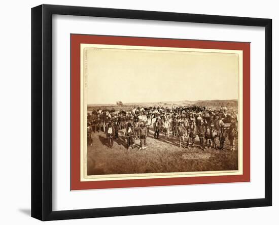 At the Dance. Part of the 8th U.S. Cavalry and 3rd Infantry at the Great Indian Grass Dance on Rese-null-Framed Giclee Print