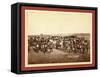 At the Dance. Part of the 8th U.S. Cavalry and 3rd Infantry at the Great Indian Grass Dance on Rese-null-Framed Stretched Canvas