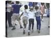 At the Desegregated Lusher School Three Boys Display Camaraderie Walking Through Playground-Bill Eppridge-Stretched Canvas