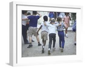 At the Desegregated Lusher School Three Boys Display Camaraderie Walking Through Playground-Bill Eppridge-Framed Photographic Print