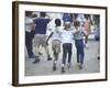 At the Desegregated Lusher School Three Boys Display Camaraderie Walking Through Playground-Bill Eppridge-Framed Photographic Print