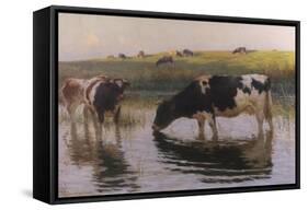 At the Drinking Place-Henry Bisbing-Framed Stretched Canvas