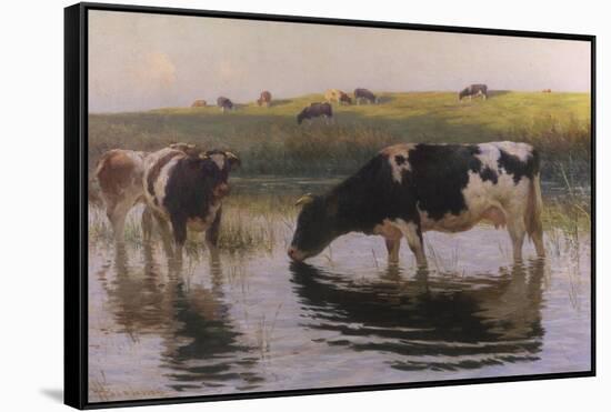 At the Drinking Place-Henry Bisbing-Framed Stretched Canvas