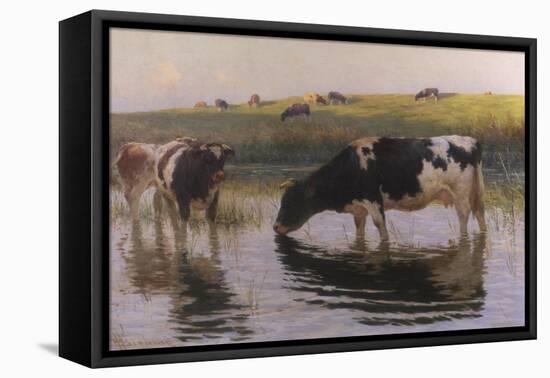 At the Drinking Place-Henry Bisbing-Framed Stretched Canvas