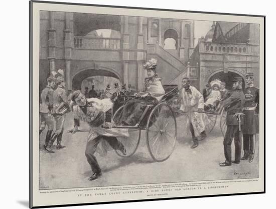 At the Earl's Court Exhibition, a Ride Round Old London in a Jinrickshaw-null-Mounted Giclee Print