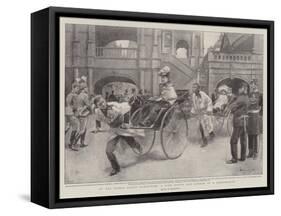 At the Earl's Court Exhibition, a Ride Round Old London in a Jinrickshaw-null-Framed Stretched Canvas