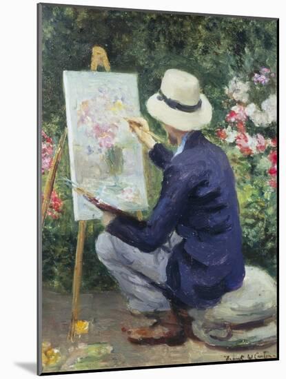 At the Easel-Frank W. Carter-Mounted Giclee Print