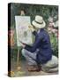 At the Easel-Frank W. Carter-Stretched Canvas
