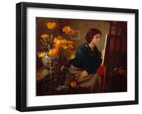 At the Easel-James N. Lee-Framed Giclee Print