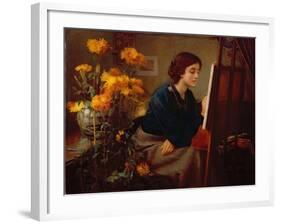 At the Easel-James N. Lee-Framed Giclee Print