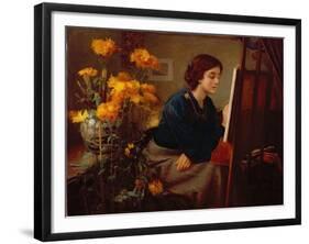 At the Easel-James N. Lee-Framed Giclee Print