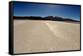 At the Edge of a Salt Lake High in the Bolivian Andes, Bolivia, South America-James Morgan-Framed Stretched Canvas