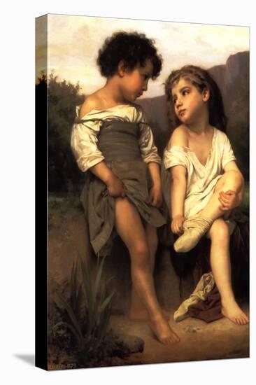 At the Edge of the Brook-William Adolphe Bouguereau-Stretched Canvas