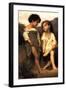 At the Edge of the Brook-William Adolphe Bouguereau-Framed Art Print