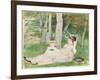 At the Edge of the Forest (Edma and Jeanne), C.1872 (W/C and Graphite on Paper)-Berthe Morisot-Framed Giclee Print