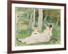 At the Edge of the Forest (Edma and Jeanne), C.1872 (W/C and Graphite on Paper)-Berthe Morisot-Framed Giclee Print