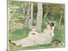 At the Edge of the Forest (Edma and Jeanne), C.1872 (W/C and Graphite on Paper)-Berthe Morisot-Mounted Giclee Print