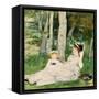 At the Edge of the Forest (Edma and Jeanne). Dated: c. 1872. Dimensions: sheet: 19.53 × 22.38 cm...-Berthe Morisot-Framed Stretched Canvas