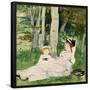 At the Edge of the Forest (Edma and Jeanne). Dated: c. 1872. Dimensions: sheet: 19.53 × 22.38 cm...-Berthe Morisot-Framed Poster