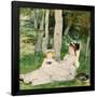 At the Edge of the Forest (Edma and Jeanne). Dated: c. 1872. Dimensions: sheet: 19.53 × 22.38 cm...-Berthe Morisot-Framed Poster