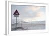 At the Edge of the Settlement Signs Warn Visitors and Tourists of the Danger of Polar Bears-Louise Murray-Framed Photographic Print