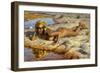 At the Edge of the Wadi (Stream)-Etienne Dinet-Framed Art Print