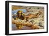 At the Edge of the Wadi (Stream)-Etienne Dinet-Framed Art Print