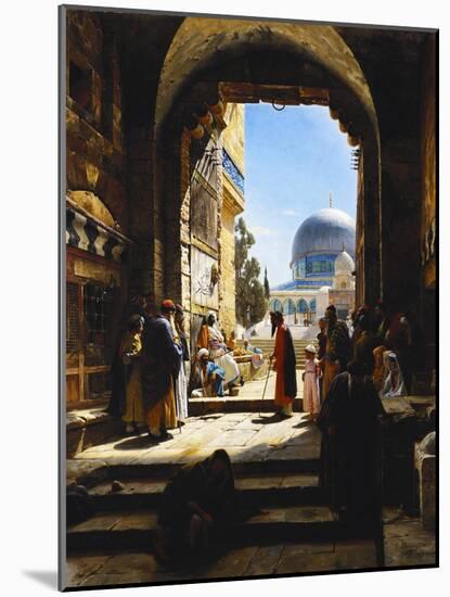 At the Entrance to the Temple Mount, Jerusalem, 1886-Gustave Bauernfeind-Mounted Giclee Print