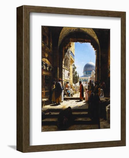 At the Entrance to the Temple Mount, Jerusalem-Gustav Bauernfeind-Framed Giclee Print