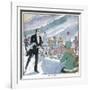 At the Finest Alpine Resorts, Waiters Bring Your Champagne on Ice Skates-null-Framed Art Print