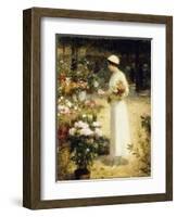 At the Flower Market-Victor Gabriel Gilbert-Framed Giclee Print