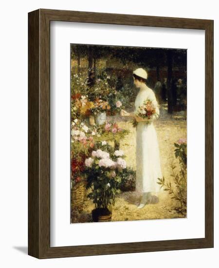 At the Flower Market-Victor Gabriel Gilbert-Framed Giclee Print