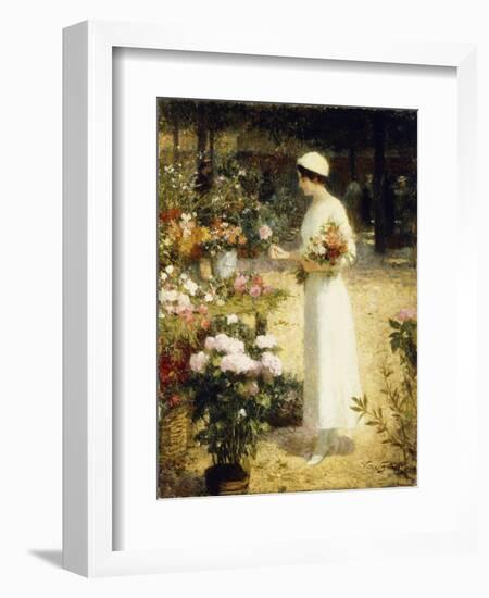 At the Flower Market-Victor Gabriel Gilbert-Framed Giclee Print