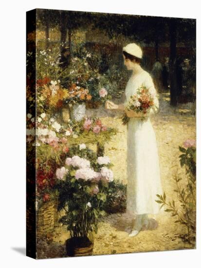 At the Flower Market-Victor Gabriel Gilbert-Stretched Canvas