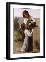 At The Fountain-William Adolphe Bouguereau-Framed Art Print