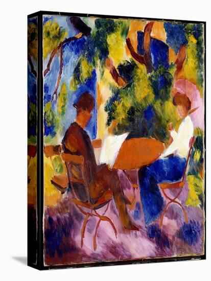 At the Garden Table, 1914-Auguste Macke-Stretched Canvas