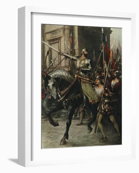 At the Head of a Large Body of Men Rode Rienzi-Ferdinand Lecke-Framed Giclee Print