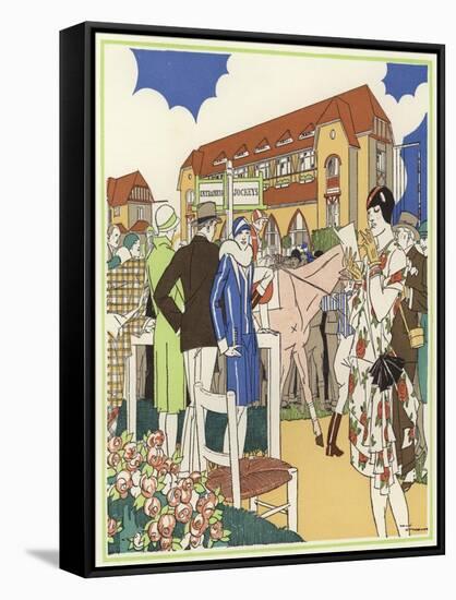 At the Horse Show and Races of Le Touquet-René Vincent-Framed Stretched Canvas