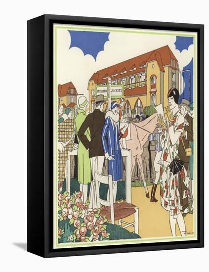 At the Horse Show and Races of Le Touquet-René Vincent-Framed Stretched Canvas